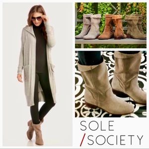 NEW! SOLE SOCIETY CALANTH WOMENS BOOT in color MUSHROOM in Size 8